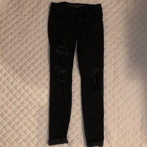 American Eagle Black Ripped Jeans